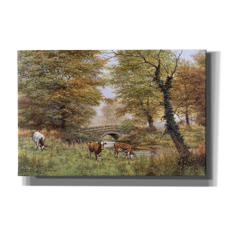 Aryell Cows par Bridge - reproduction d'art sur toile tendue, H 12 po x l 18 po x P 0,75 po