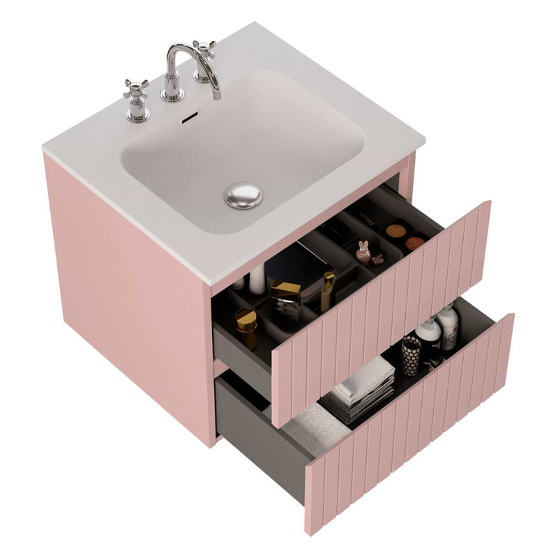 Prima Single Vanity, Rose Pink, 24"