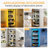 4-Tier Glass Display Shelf With RGB Lights, LED Lighted Curio Cabinet, Adjustable Storage And Hooks For Versatile Use