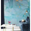 Papier peint amovible marbré abstrait bleu clair-1184891911