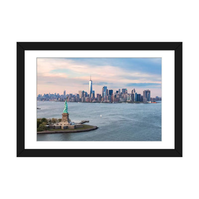 " Statue Of Liberty, New York Harbor, Manhattan Skyline, New York City, New York, USA " Color Photography