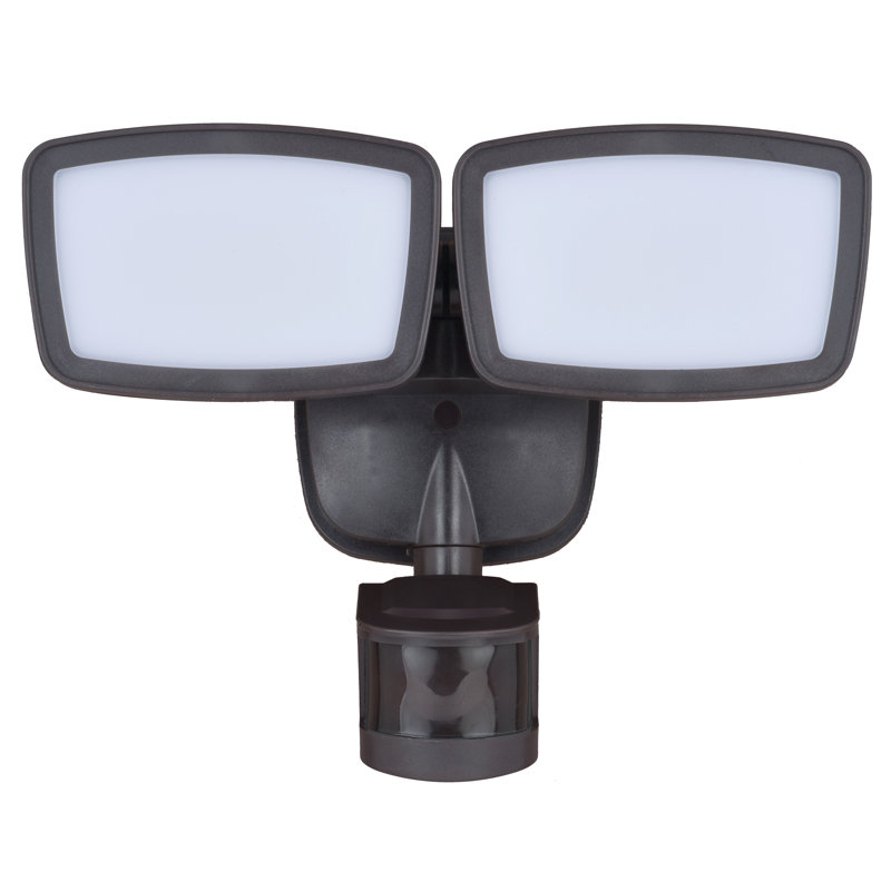 Bronze Dual Head LED Motion Sensor Outdoor Security Flood Light