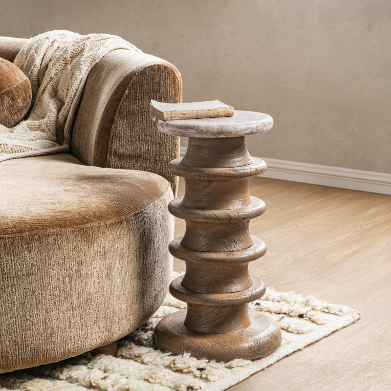 Alisa Round Marble Accent Table