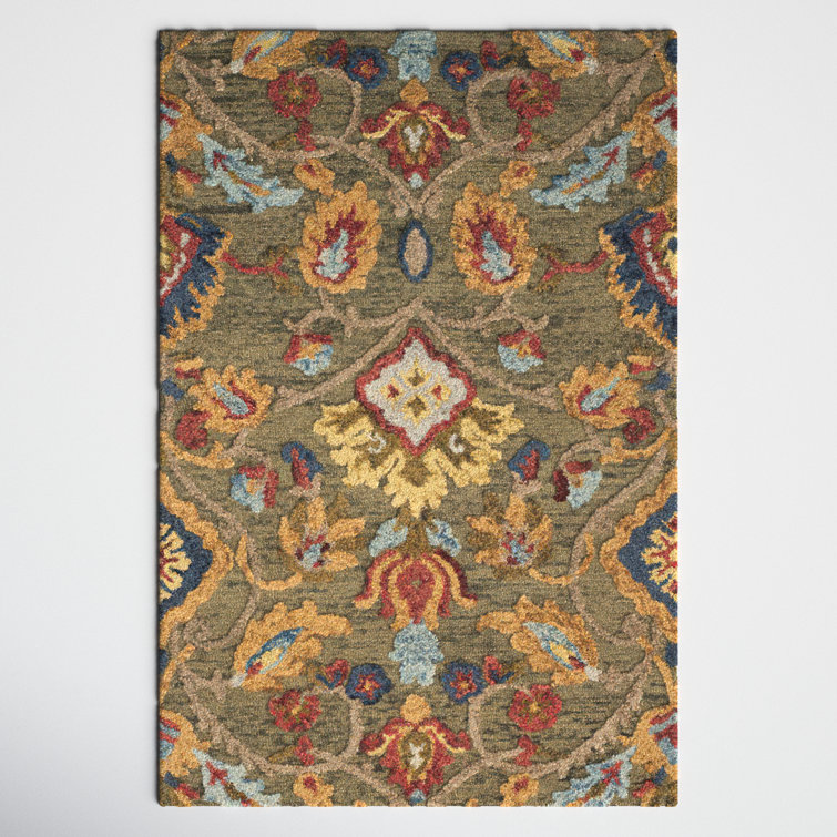 Floral Wool Hand Tufted Area Rug