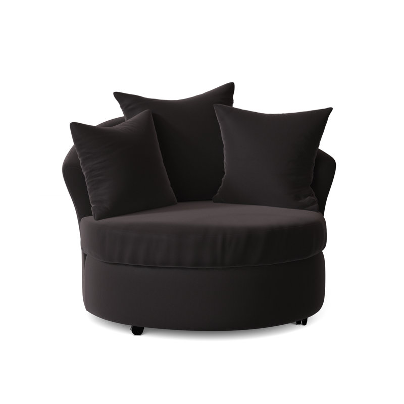 Fauteuil demi-tonneau Alsup, Noir uni teint