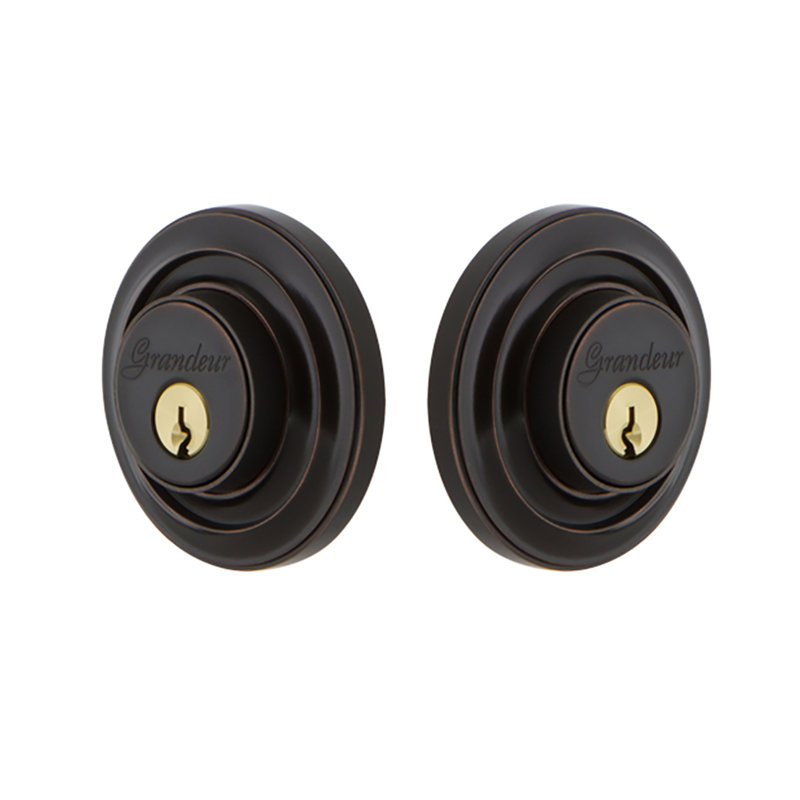Pêne dormant double cylindrique circulaire, 2.375", Bronze éternel