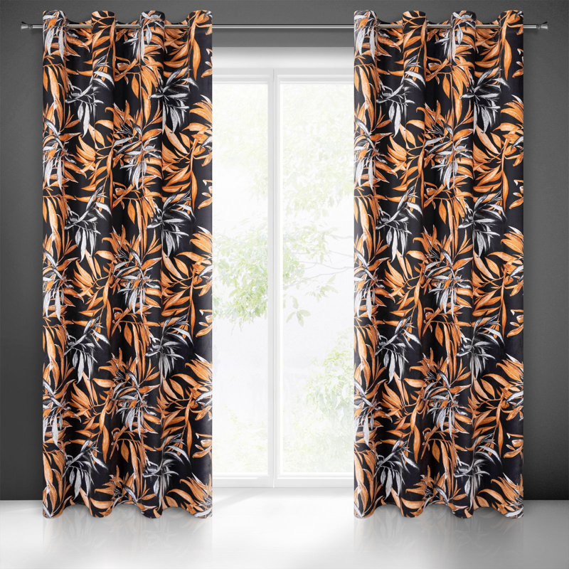 Abdinasir Blackout Curtains Single Panel, Brown, 140 W x 250 D cm