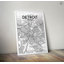 « détroit city map », reproduction d’impression sur affiche en tons-22633075