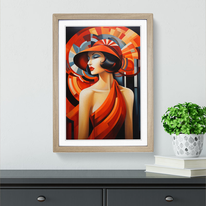 Single Picture Frame Wall Art, 64cm H x 46cm W, Oak Framed