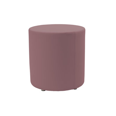 18 inch Round Everyday Vinyl Ottoman, 19 inch Height by Factory Direct Partners