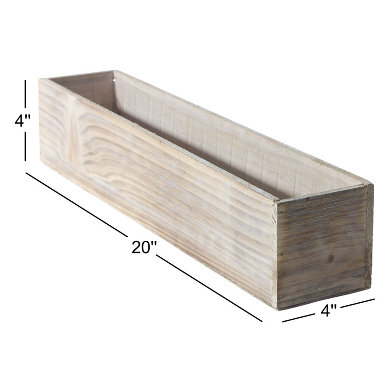 Pot à fleurs Tariah Woodland, Blanc, H 4 po x l 20 po x P 4 po