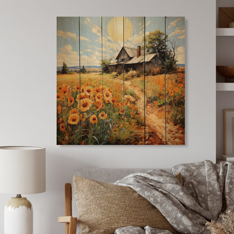 Bisharo Farmhouse Sunlit Haven Pointillism II, 30" H x 30" W x 0.78" D