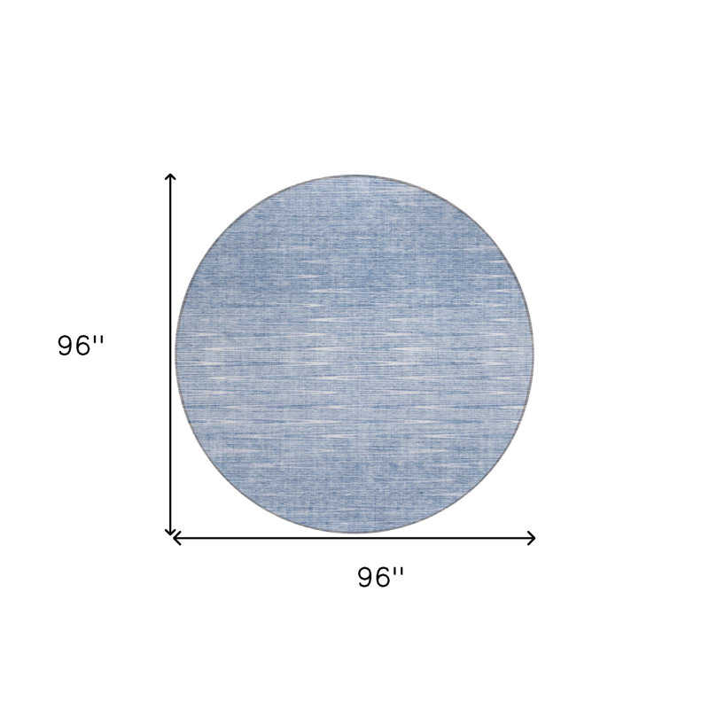Tapis d'intérieur rond lavable abstrait bleu et bleu 8 pi Denim