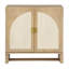 Armoire de rangement 1 pièce à porte arquée en rotin, buffet en bois avec tablette réglable pour le salon et la cuisine