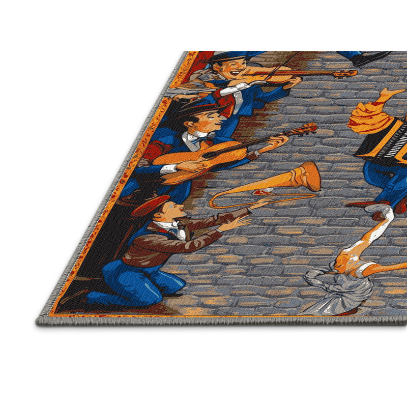  Tapis de musique lavable Street Performers and Buskers, Rond 4 pi