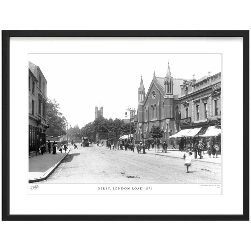 Derby, London Road 1896 - Single Picture Frame Print, 28cm H x 36cm W x 2.3cm D