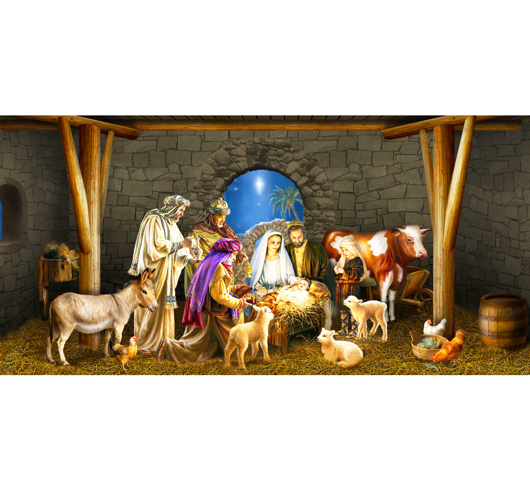 Outdoor Decoration Nativity Scene Christmas Outside House Banner Billboard The Holiday Aisle®