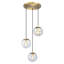 Lustre transitionnel à 3 lumières avec abat-jour en verre transparent irisé de 7 po Neva-275933687
