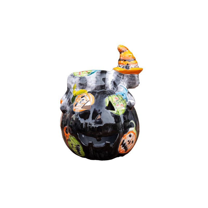 Chat Talavera sur citrouille 13 po - Style 1, Style 2
