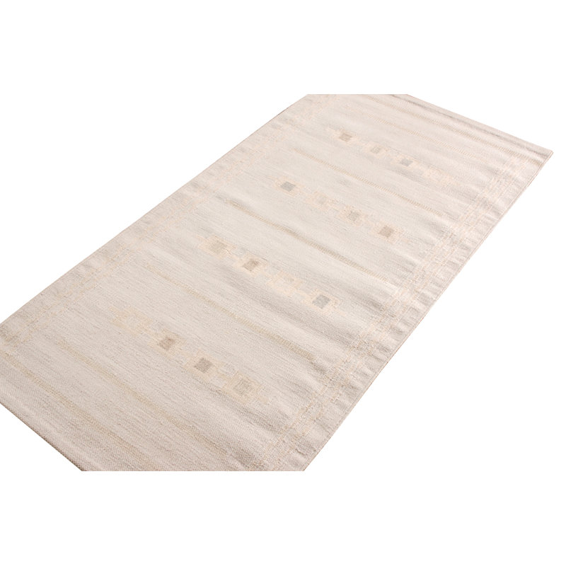 Rug & Kilim’S Scandinavian Rug In Beige Brown Geometric Pattern, Rectangle 6' x 9'