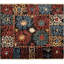 Tapis décoratif en laine noué à la main de conception unique 5 pi 10 po x 6 pi 3 po en forme de Bollenback New Age
