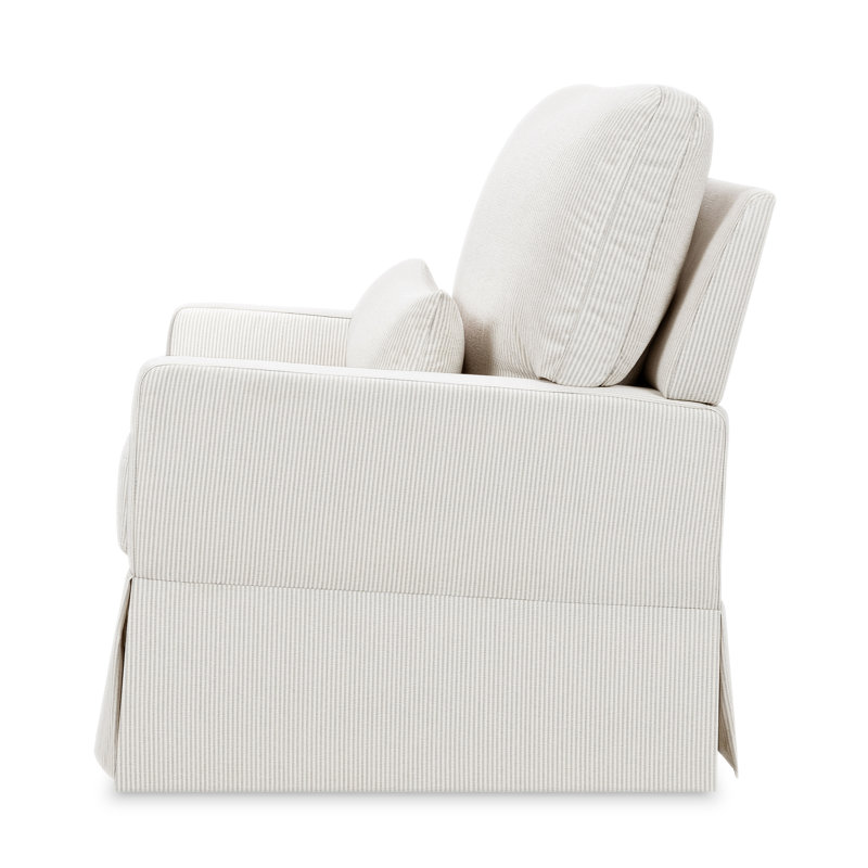 Fog Chatham Stripe Eco-Weave Pillowback Swivel Glider Chair