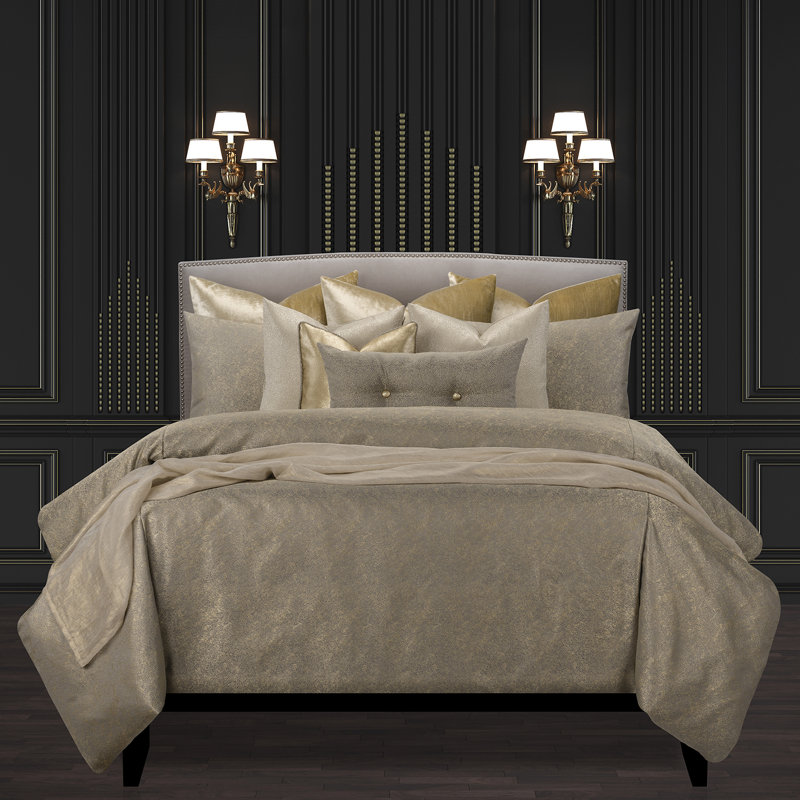 Ensemble de housse de couette et insert de luxe Jazz Club Shimmering, Roi, Bronze