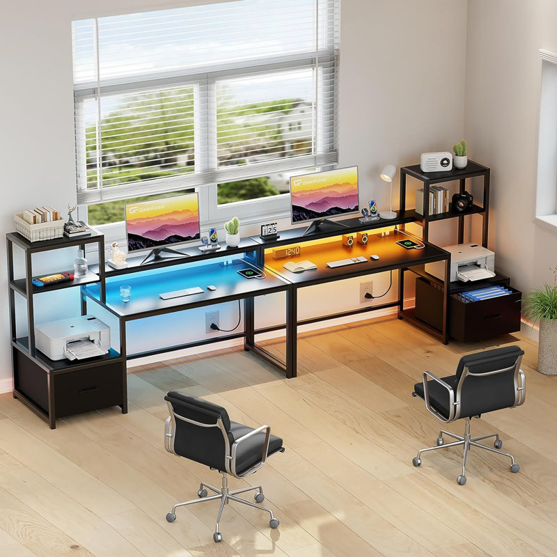 Bureau d'ordinateur Aliette, H 29,5 po x l 59 po x P 18,9 po, Noir
