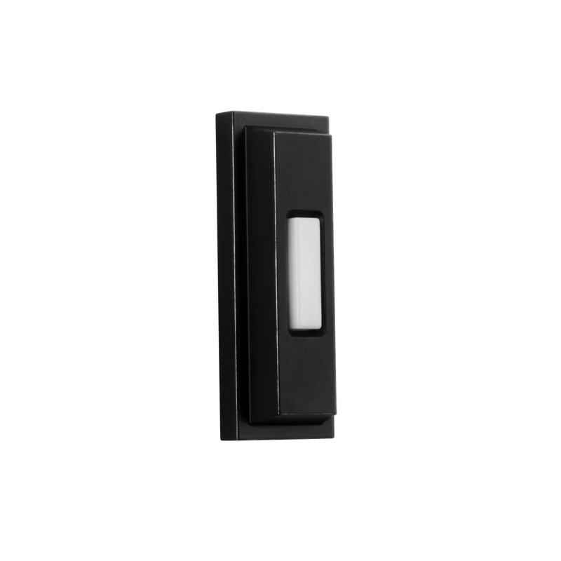 Surface Mount Lighted Push Button With Beveled Rectangle In Flat Black