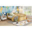 Lits plateforme modernes en bois simple, conception en pin sécuritaire pour les enfants, finition naturelle