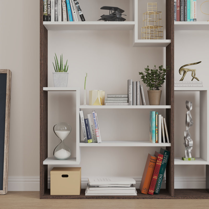 Timaeus Bookcase, Brown/White