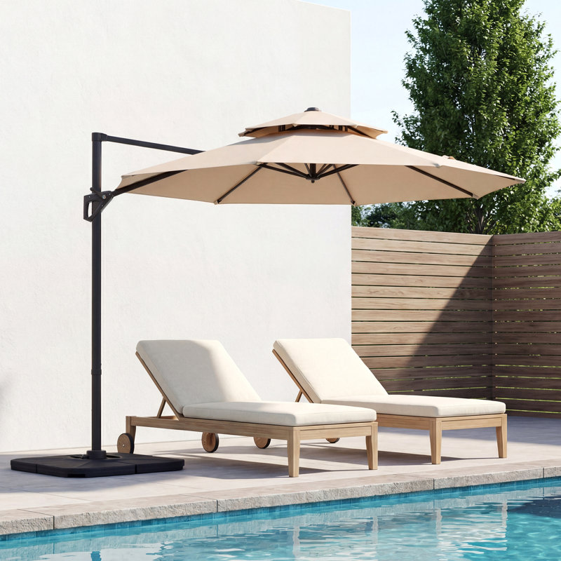 Parasol en porte-à-faux Pulk, Beige, L 120 po x P 120 po