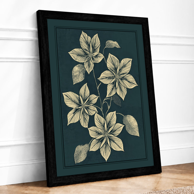 Pale Botanica Botanical - Framed Print, A4 - 29.7 x 21.0 cm, Black