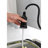Stainless Steel Pull Down Kitchen Faucet In Matte Black, Single Handle, 360 Rotatable Nozzle, 3 Water Output Settings, Practical Design Black With , Steel, Level, Modes, Smooth Flow