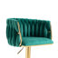 Heidel Swivel Upholstered Velvet Adjustable Height Bar Stool with Iron Frame-421260032
