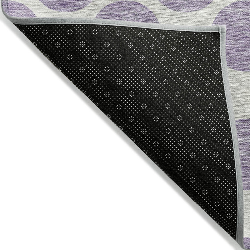 Tapis intérieur lavable à pois 8 pi x 10 pi lavande