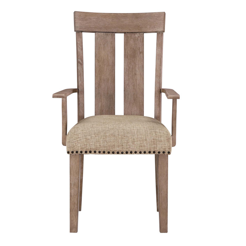 Chaise avec accoudoirs en tissu et érable, ensemble de 2