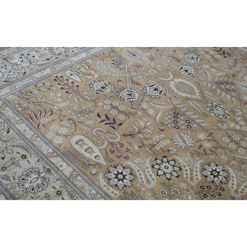 Wool Oriental Area Rug in Brown/Black/Ivory