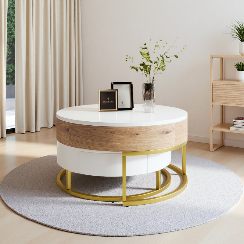 Tables basses gigognes modernes à plateau relevable avec 2 tiroirs
