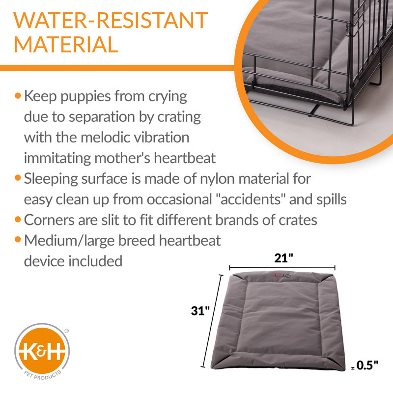 Gray Medium Waterproof Polyester Pet Crate Pad