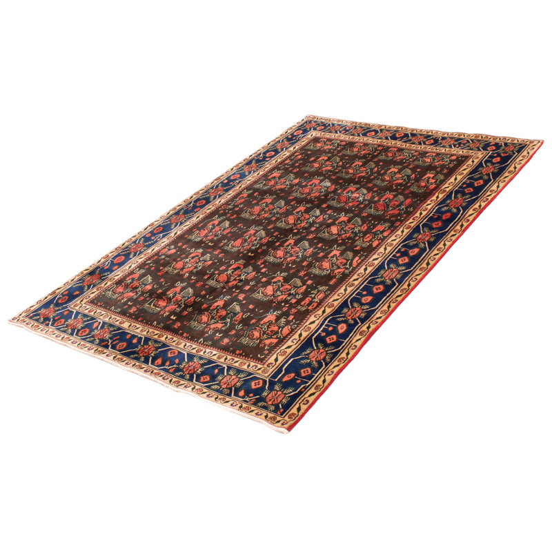 Tapis unique brun foncé de 6 pi 3 po x 9 pi 6 po Melis
