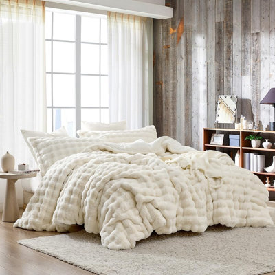 Chunky Bunny on a Snowday - Coma Inducer Oversized Comforter Set - Plush Reverse - Fluffy White