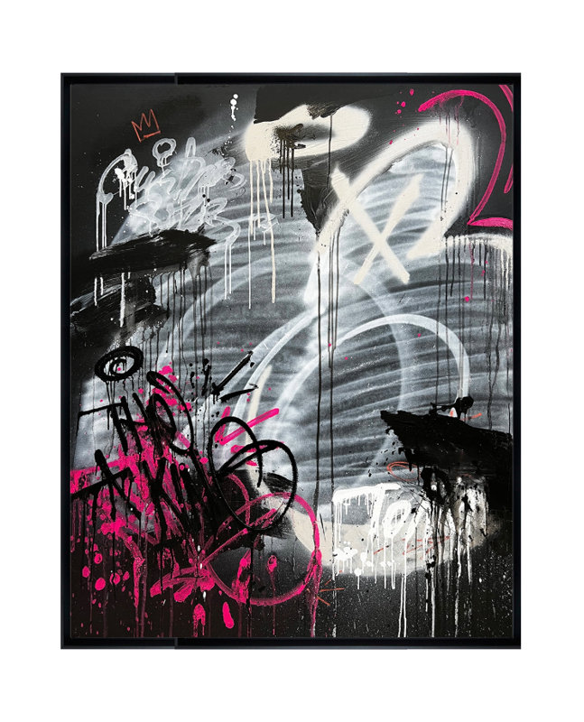 Velora Single Picture Frame Painting on Wood, Black, 150 cm H x 150 cm W
