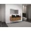 Meuble-lavabo 48 po avec lavabo d'art en céramique, 4 portes à fermeture douce, fixation à flotteur