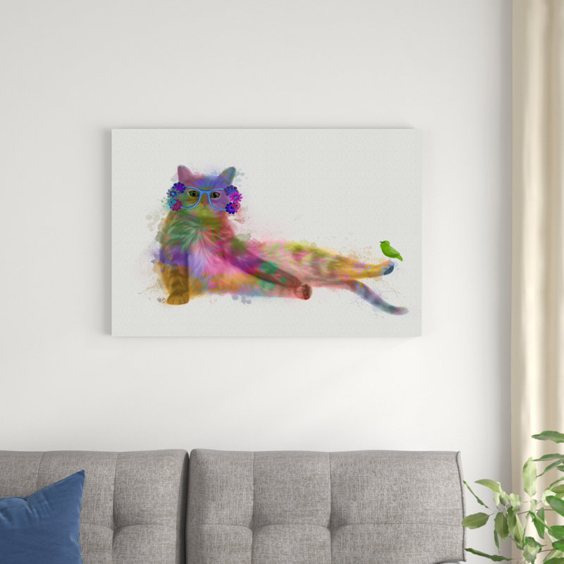 Chat arc-en-ciel Splash 10, H 24 po x l 36 po x P 1 po