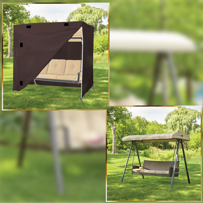 Outdoor Swing Seat Cover, 182.9cm H x 203.2cm W x 144.8cm D, Coffee