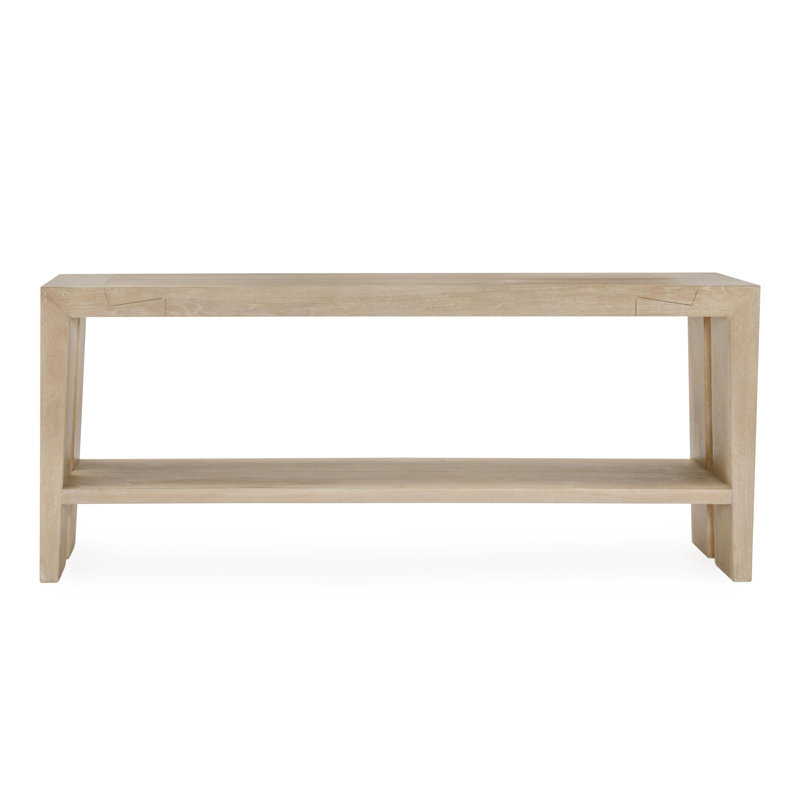 Troy 72" Solid Wood Console Table, Aged Cream