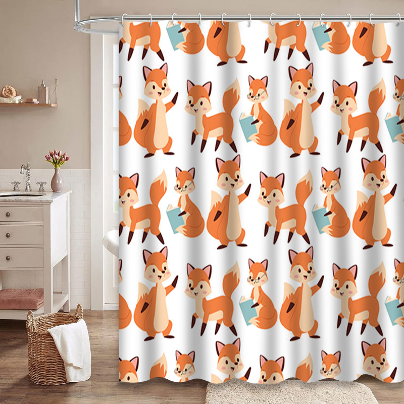 Rideau de douche à 12 crochets Fox, L 72 po x l 78 po