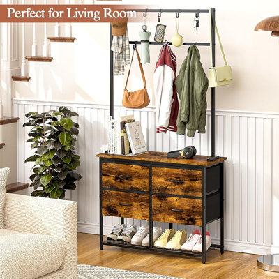 5-in-1 Hall Tree with Shoe Storage Bench – 31.5" Entryway Organizer with Drawers & 8 Hooks