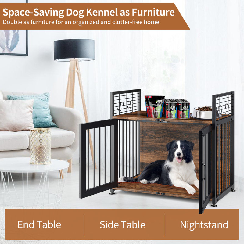 Mobilier en bois pour cage de chien, cages pour chien robustes, chenil super robuste avec rangement et anti-mâcher